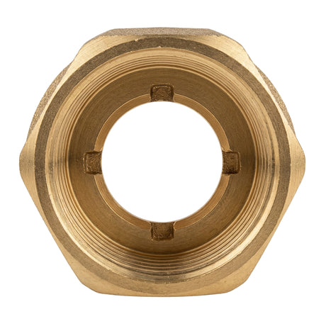 Manicotto ridotto femmina-femmina in ottone CW617N BSP - vista frontale