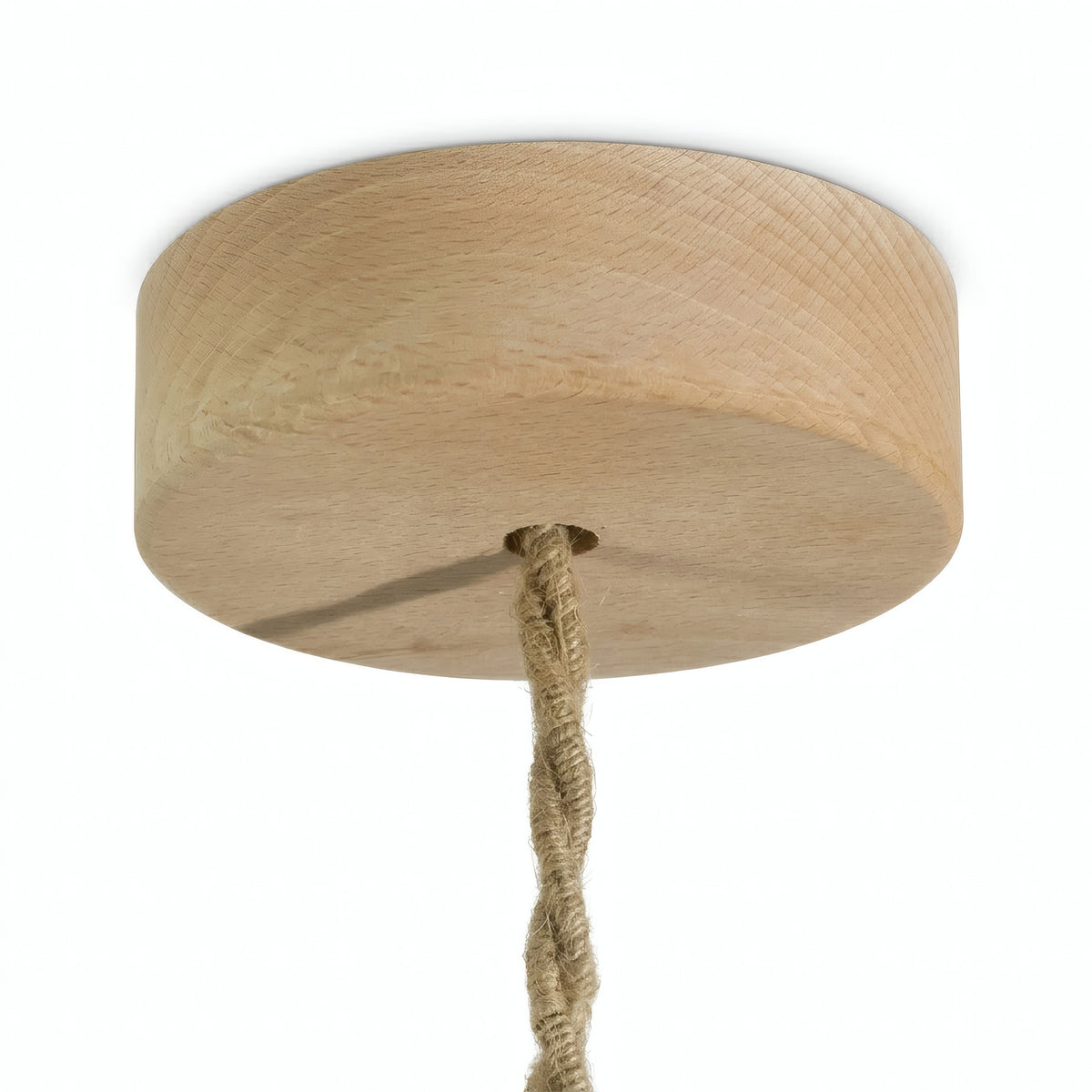 Mini rosone cilindrico in legno, Ø 88 mm — 1 foro centrale / Naturale