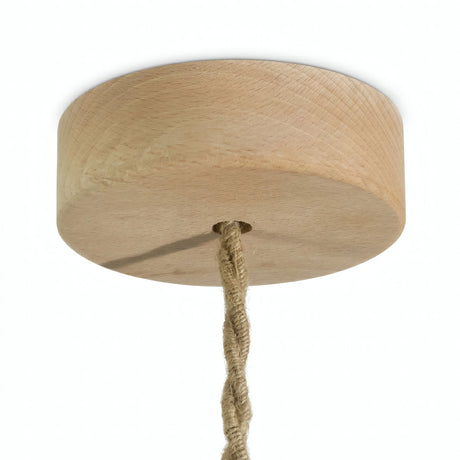 Mini rosone cilindrico in legno, Ø 88 mm — 1 foro centrale / Naturale