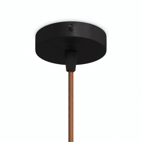 Mini rosone cilindrico in metallo, Ø 83 mm — 1 foro centrale / Conico in termoplastica / Nero