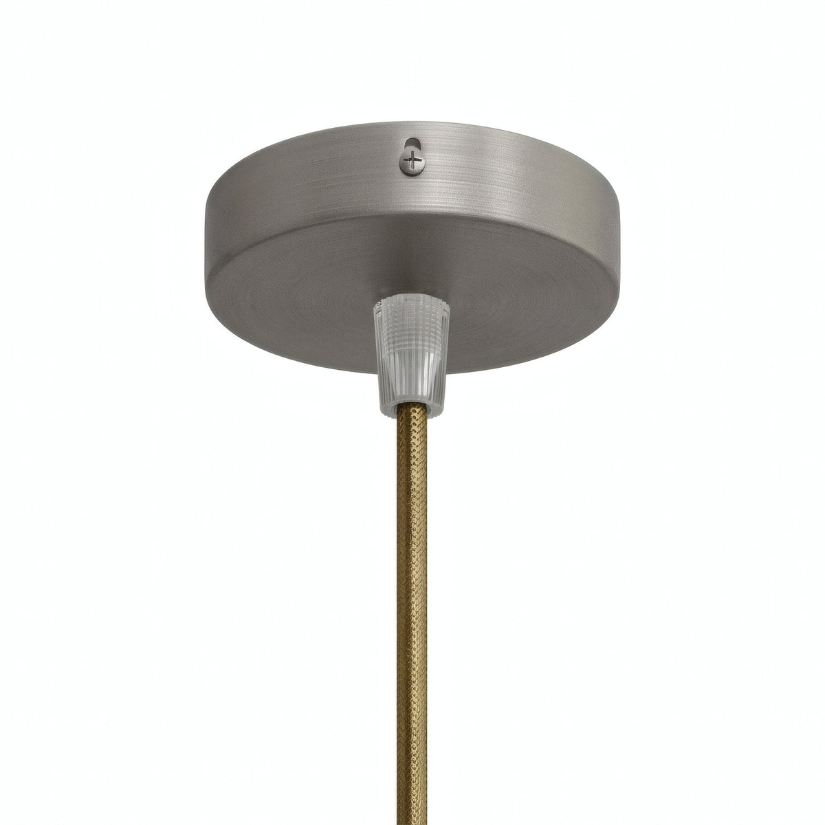 Mini rosone cilindrico in metallo, Ø 83 mm — 1 foro centrale / Conico in termoplastica / Titanio satinato