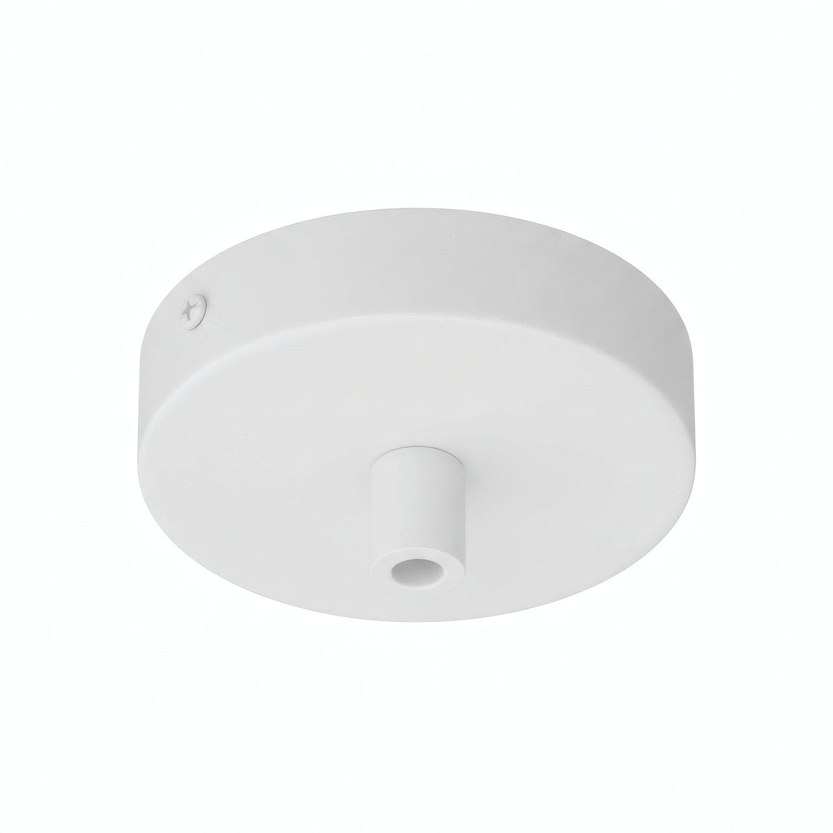 Mini rosone cilindrico in metallo, Ø 83 mm — 1 foro centrale / Cilindrico in metallo / Bianco opaco