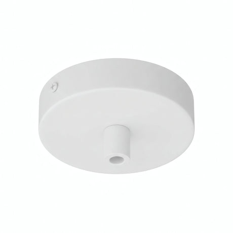 Mini rosone cilindrico in metallo, Ø 83 mm — 1 foro centrale / Cilindrico in metallo / Bianco opaco