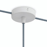 Mini rosone cilindrico in metallo, Ø 83 mm — 1 foro centrale e 2 laterali / Conico in termoplastica / Bianco opaco