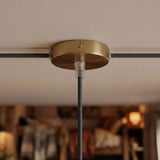 Mini rosone cilindrico in metallo, Ø 83 mm — 1 foro centrale e 2 laterali / Conico in termoplastica / Bronzo satinato