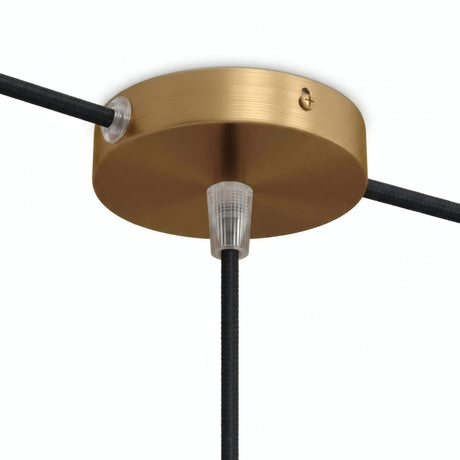 Mini rosone cilindrico in metallo, Ø 83 mm — 1 foro centrale e 2 laterali / Conico in termoplastica / Bronzo satinato