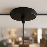 Mini rosone cilindrico in metallo, Ø 83 mm — 1 foro centrale e 2 laterali / Conico in termoplastica / Nero