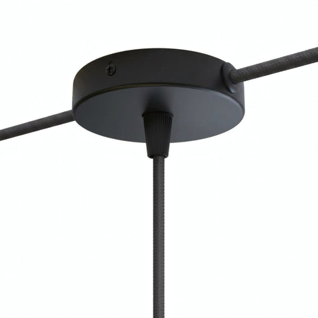Mini rosone cilindrico in metallo, Ø 83 mm — 1 foro centrale e 2 laterali / Conico in termoplastica / Nero