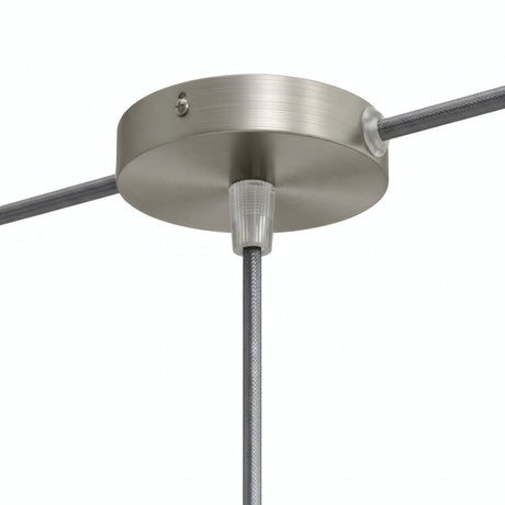 Mini rosone cilindrico in metallo, Ø 83 mm — 1 foro centrale e 2 laterali / Conico in termoplastica / Titanio satinato