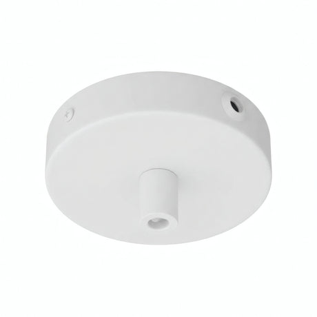 Mini rosone cilindrico in metallo, Ø 83 mm — 1 foro centrale e 2 laterali / Cilindrico in metallo / Bianco opaco