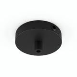 Mini rosone cilindrico in metallo, Ø 83 mm — 1 foro centrale e 2 laterali / Cilindrico in metallo / Nero