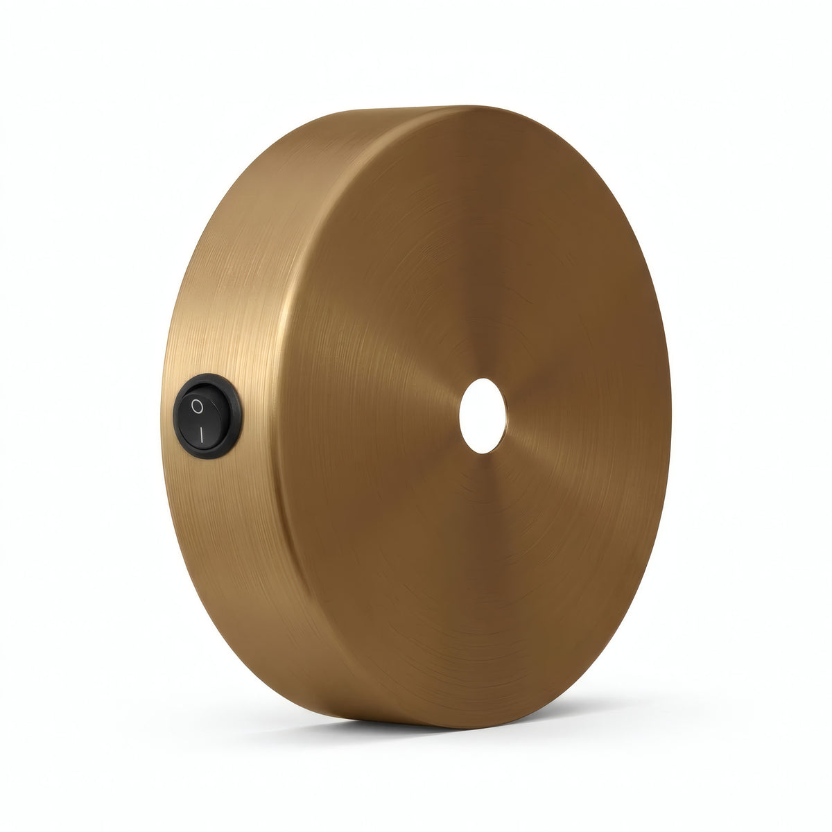 Mini rosone cilindrico in metallo con interruttore, Ø 83 mm — Bronzo satinato
