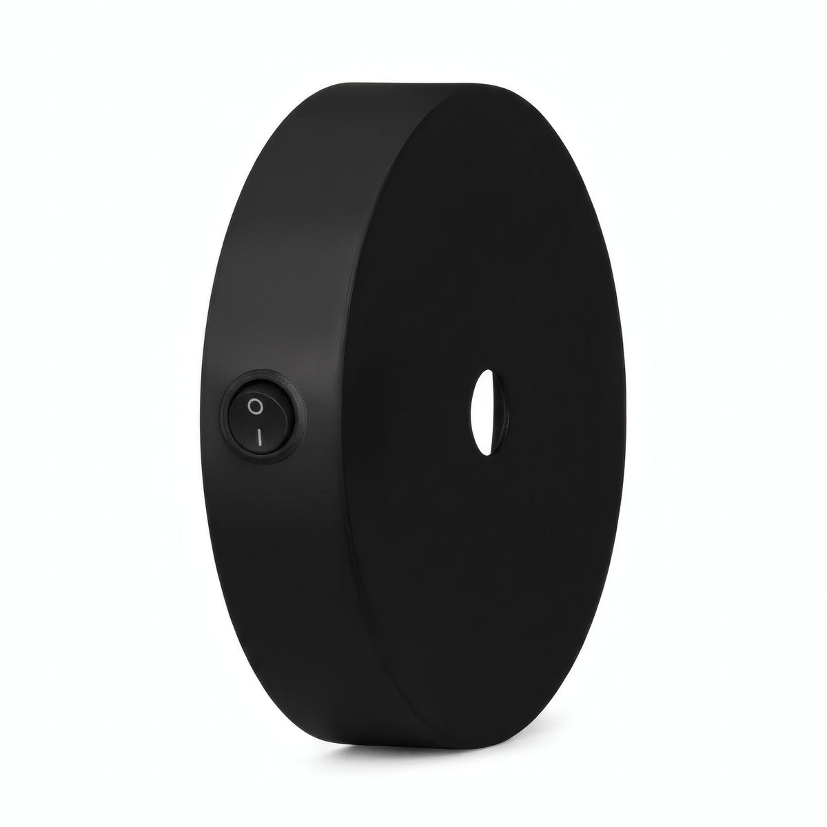 Mini rosone cilindrico in metallo con interruttore, Ø 83 mm — Nero