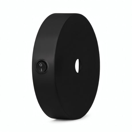 Mini rosone cilindrico in metallo con interruttore, Ø 83 mm — Nero