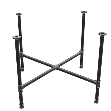 Base per tavolo da pranzo, gambe a croce, ghisa e acciaio Ø 34 mm, 116 × 116 cm, altezza 75 cm