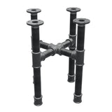 Base per tavolino, gambe a croce, ghisa e acciaio Ø 34 mm, 36 × 36 cm, altezza 42 cm