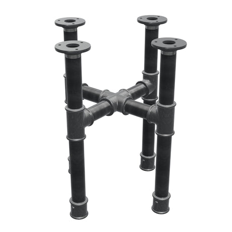 Base per tavolino, gambe a croce, ghisa e acciaio Ø 34 mm, 36 × 36 cm, altezza 42 cm