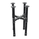Base per tavolino, gambe a croce, ghisa e acciaio Ø 34 mm, 36 × 36 cm, altezza 52 cm