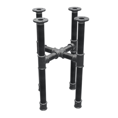 Base per tavolino, gambe a croce, ghisa e acciaio Ø 34 mm, 36 × 36 cm, altezza 52 cm