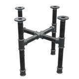 Base per tavolino, gambe a croce, ghisa e acciaio Ø 34 mm, 46 × 46 cm, altezza 42 cm