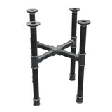 Base per tavolino, gambe a croce, ghisa e acciaio Ø 34 mm, 46 × 46 cm, altezza 52 cm