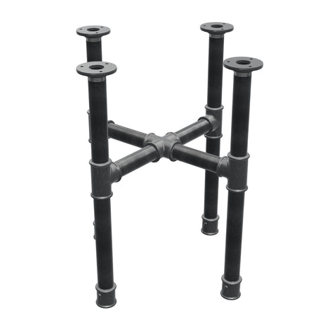 Base per tavolino, gambe a croce, ghisa e acciaio Ø 34 mm, 46 × 46 cm, altezza 52 cm