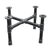 Base per tavolino, gambe a croce, ghisa e acciaio Ø 34 mm, 56 × 56 cm, altezza 32 cm