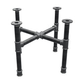 Base per tavolino, gambe a croce, ghisa e acciaio Ø 34 mm, 56 × 56 cm, altezza 42 cm