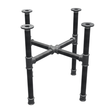 Base per tavolino, gambe a croce, ghisa e acciaio Ø 34 mm, 56 × 56 cm, altezza 52 cm