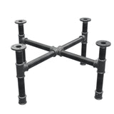 Base per tavolino, gambe a croce, ghisa e acciaio Ø 34 mm, 66 × 66 cm, altezza 32 cm