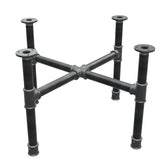 Base per tavolino, gambe a croce, ghisa e acciaio Ø 34 mm, 66 × 66 cm, altezza 42 cm