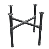 Base per tavolino, gambe a croce, ghisa e acciaio Ø 34 mm, 66 × 66 cm, altezza 52 cm