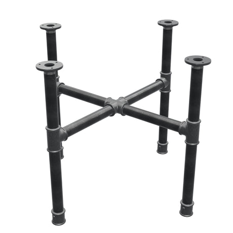 Base per tavolino, gambe a croce, ghisa e acciaio Ø 34 mm, 66 × 66 cm, altezza 52 cm