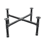 Base per tavolino, gambe a croce, ghisa e acciaio Ø 34 mm, 76 × 76 cm, altezza 32 cm