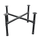Base per tavolino, gambe a croce, ghisa e acciaio Ø 34 mm, 76 × 76 cm, altezza 42 cm