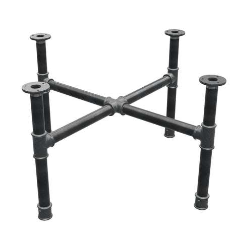 Base per tavolino, gambe a croce, ghisa e acciaio Ø 34 mm, 76 × 76 cm, altezza 42 cm