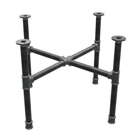 Base per tavolino, gambe a croce, ghisa e acciaio Ø 34 mm, 76 × 76 cm, altezza 52 cm
