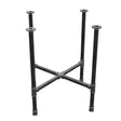 Base per tavolo da pranzo, gambe a croce, ghisa e acciaio Ø 34 mm, 76 × 76 cm, altezza 75 cm