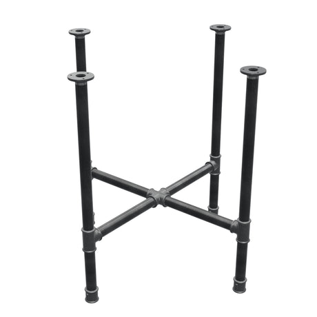 Base per tavolo da pranzo, gambe a croce, ghisa e acciaio Ø 34 mm, 76 × 76 cm, altezza 75 cm
