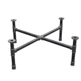 Base per tavolino, gambe a croce, ghisa e acciaio Ø 34 mm, 96 × 96 cm, altezza 32 cm
