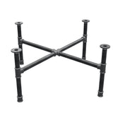 Base per tavolino, gambe a croce, ghisa e acciaio Ø 34 mm, 96 × 96 cm, altezza 42 cm