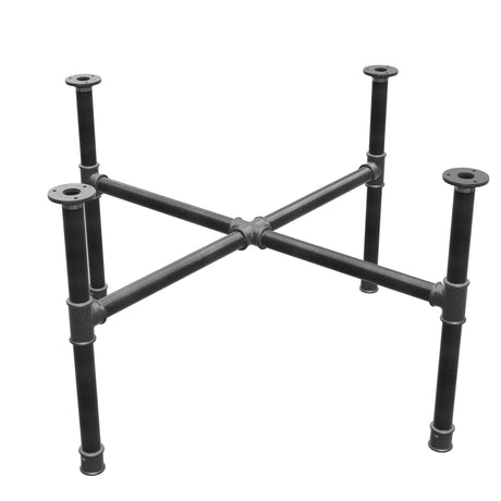 Base per tavolino, gambe a croce, ghisa e acciaio Ø 34 mm, 96 × 96 cm, altezza 52 cm