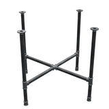 Base per tavolo da pranzo, gambe a croce, ghisa e acciaio Ø 34 mm, 96 × 96 cm, altezza 75 cm