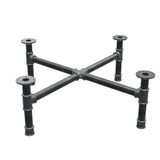 Base per tavolino, gambe a croce, ghisa e acciaio Ø 42 mm, 101 × 101 cm, altezza 34 cm