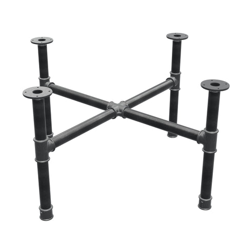 Base per tavolino, gambe a croce, ghisa e acciaio Ø 42 mm, 101 × 101 cm, altezza 54 cm