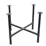 Base per tavolo da pranzo, gambe a croce, ghisa e acciaio Ø 42 mm, 101 × 101 cm, altezza 74 cm