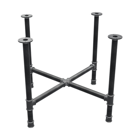 Base per tavolo da pranzo, gambe a croce, ghisa e acciaio Ø 42 mm, 101 × 101 cm, altezza 74 cm