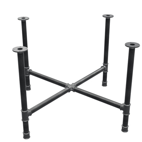 Base per tavolo da pranzo, gambe a croce, ghisa e acciaio Ø 42 mm, 121 × 121 cm, altezza 74 cm