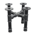 Base per tavolino, gambe a croce, ghisa e acciaio Ø 42 mm, 41 × 41 cm, altezza 34 cm