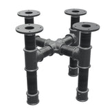 Base per tavolino, gambe a croce, ghisa e acciaio Ø 42 mm, 41 × 41 cm, altezza 34 cm